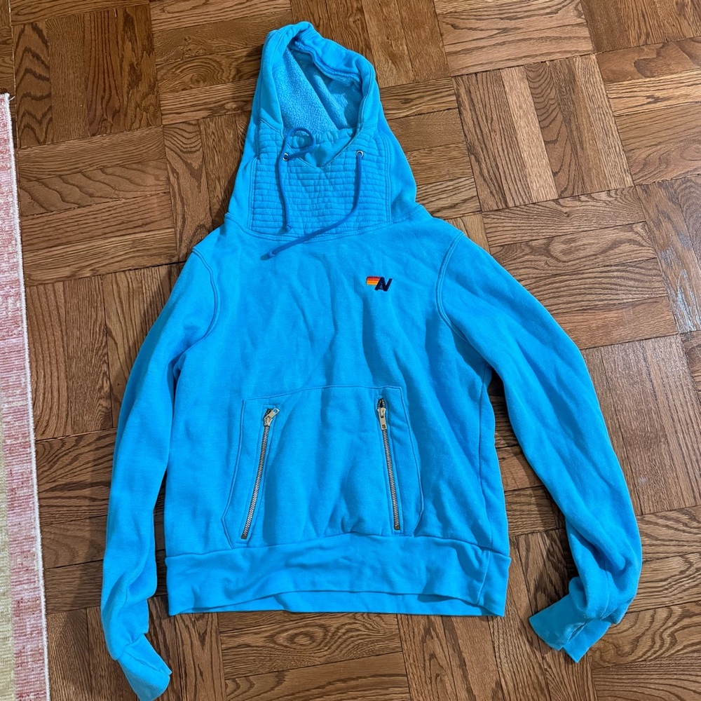 Aviator Nation Blue Hooded Sweatshirt